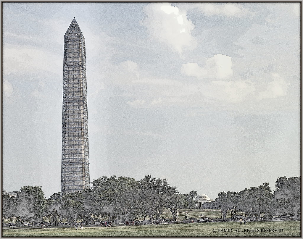 PENCIL DRAWING OF WASHINGTON MONUMENT AND JEFFERSON… Flickr