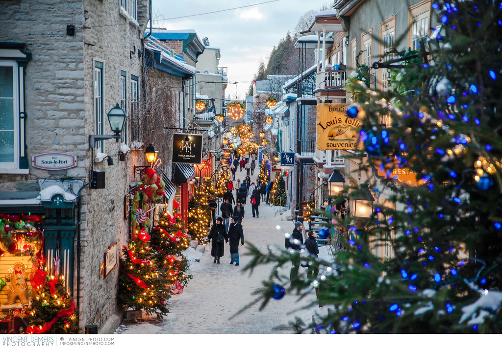 Old Quebec City during Christmas time Holiday decoration i… Flickr