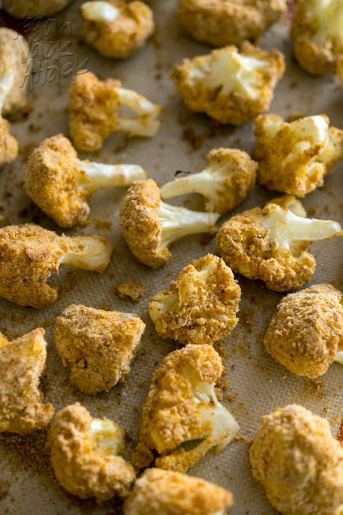 AlmondCrusted Cauliflower Bites with Avocado Ranch Dip Vegan Yack Attack