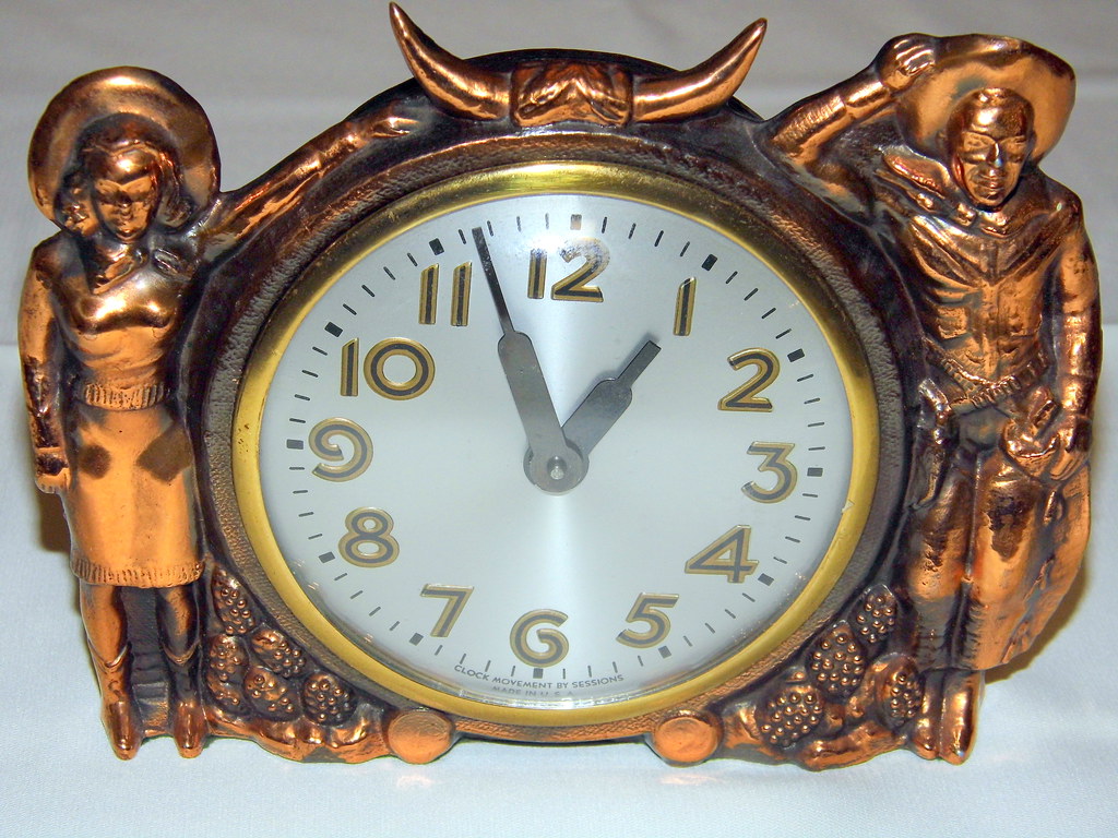 Vintage Lane & Co. Manual Wind Western Novelty Clock, Move… Flickr
