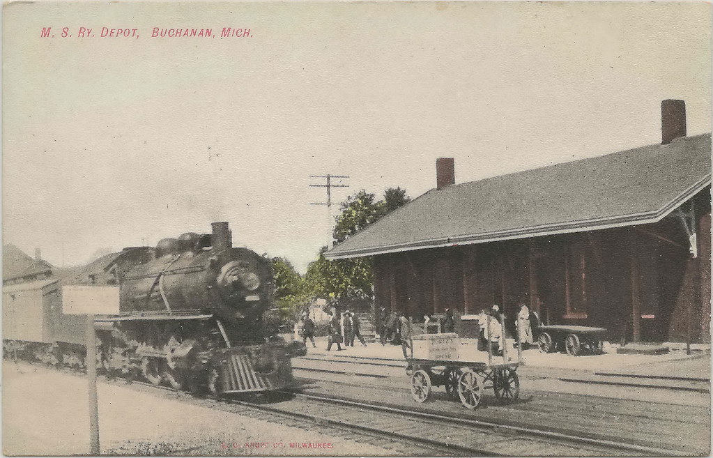 SW Buchanan MI Circa 1905 MSRR then MCRR Railroad DEPOT ne… Flickr