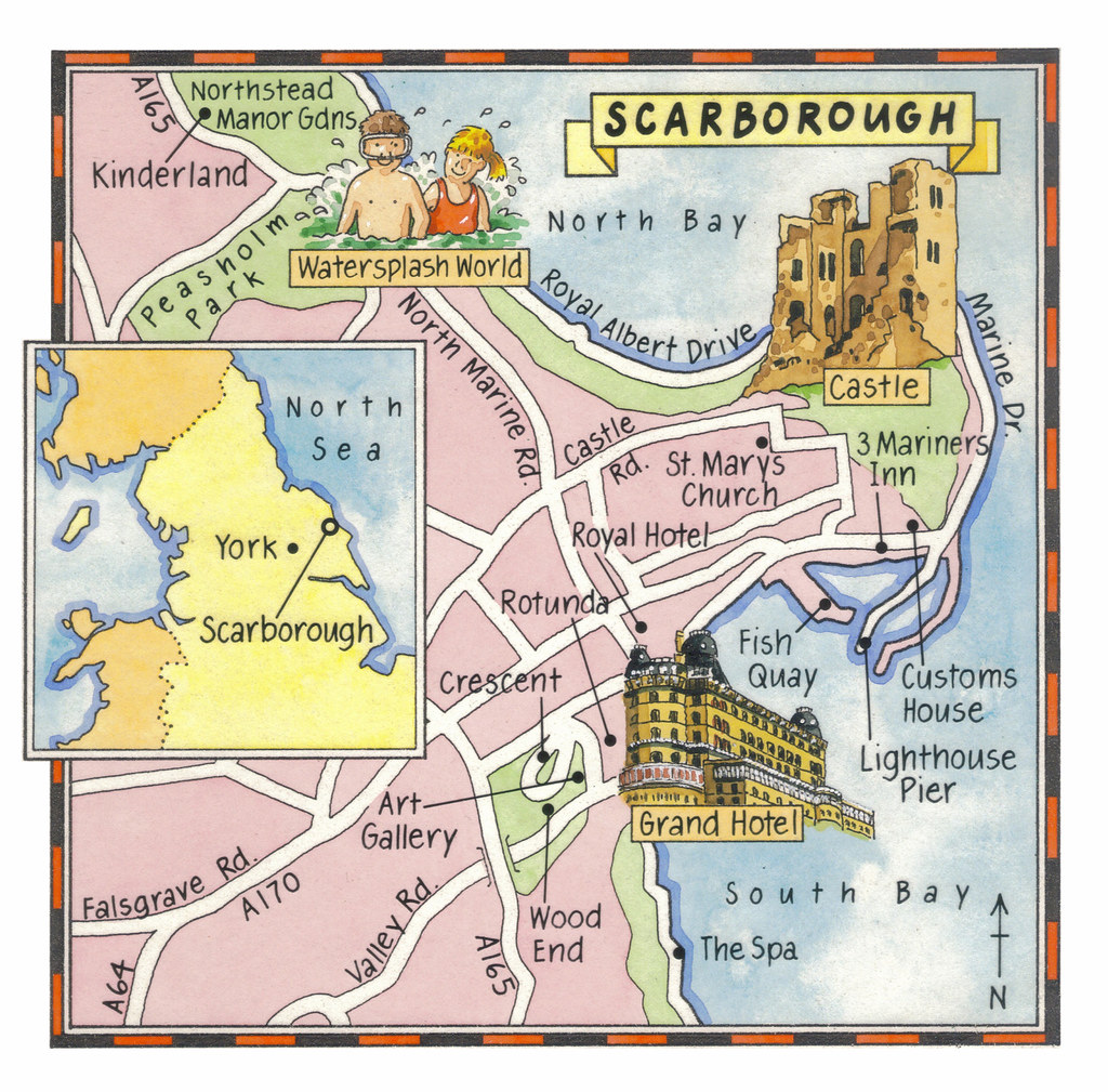 Scarborough travel map Travel map for Best Magazine, c.198… Flickr