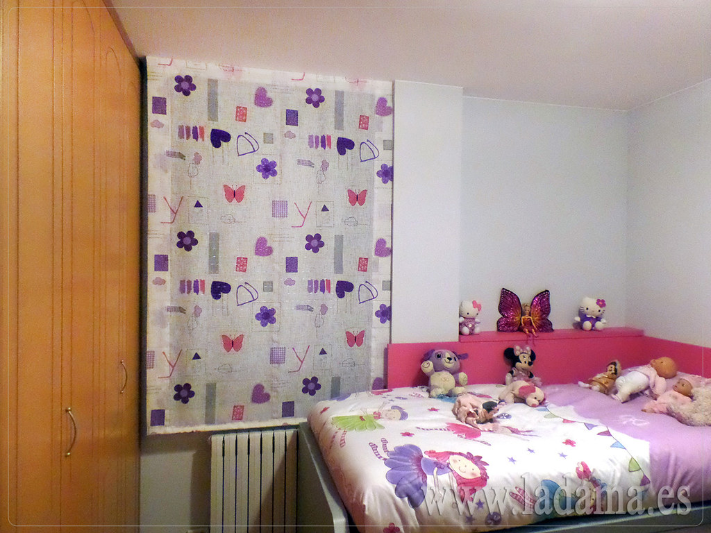 Estor juvenil para niña tonos rosa y lila Más información … Flickr