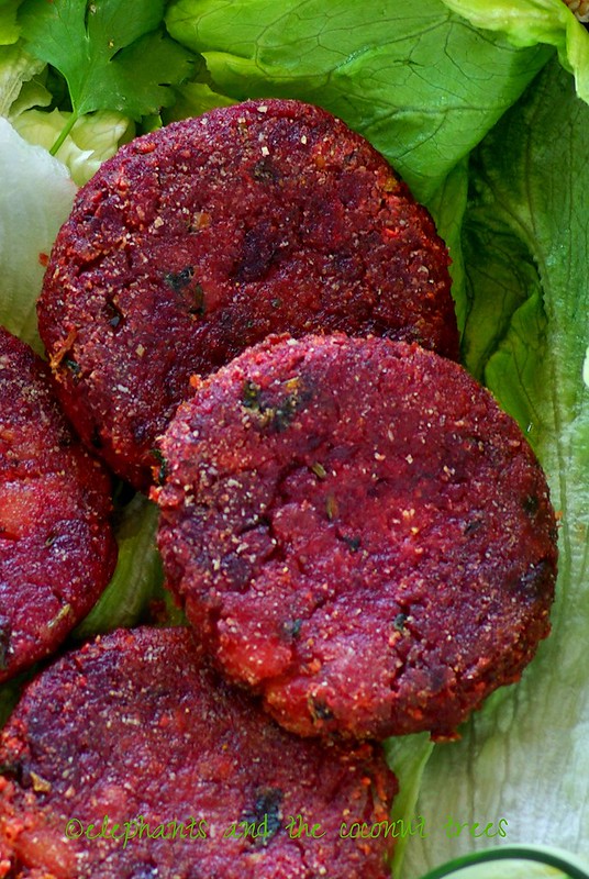 elephants and the coconut trees Beet and Oats Vegan Burger
