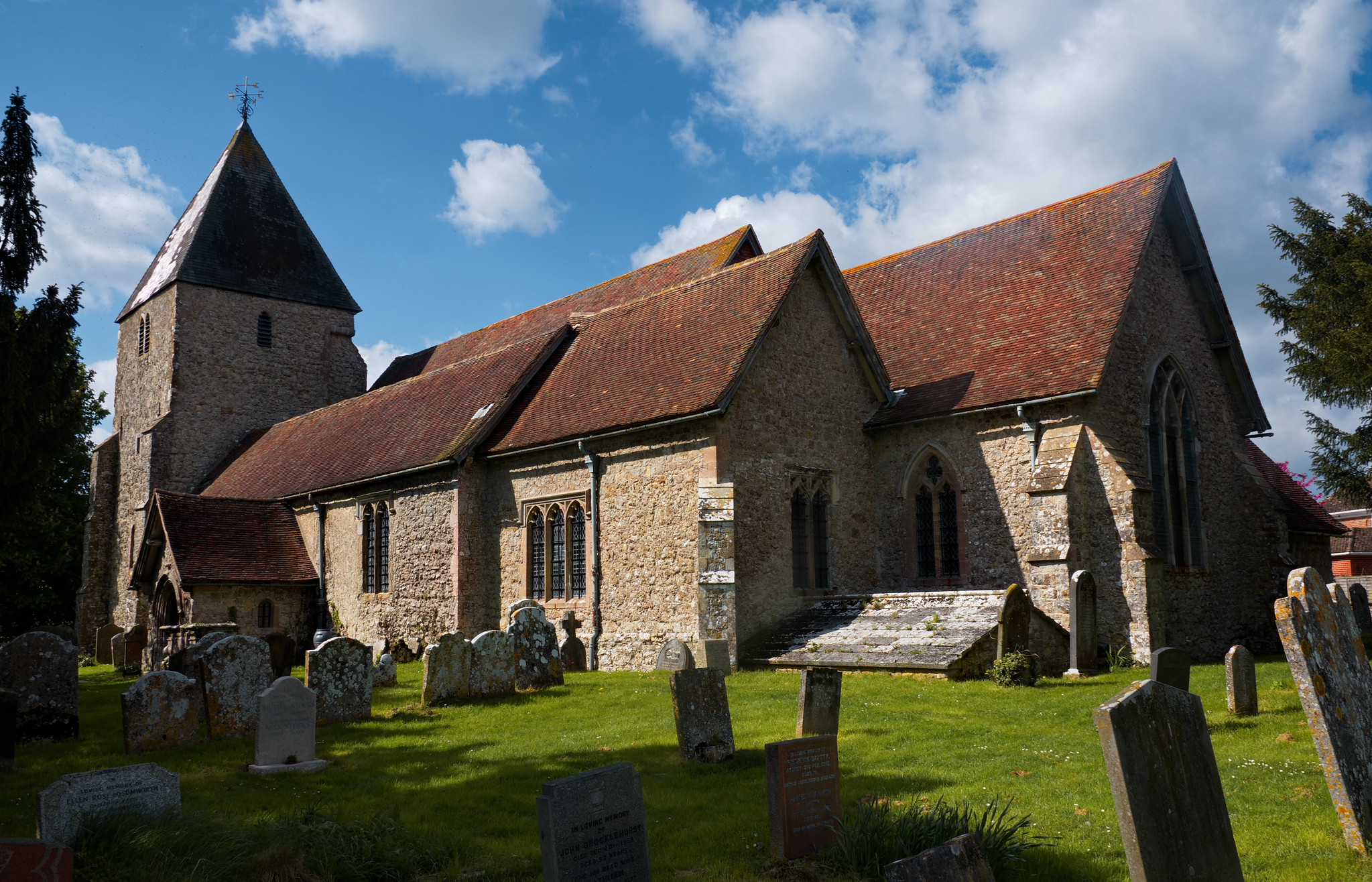St John the Baptist Church in Mersham, Kent, UK [OC][2048x1316] r