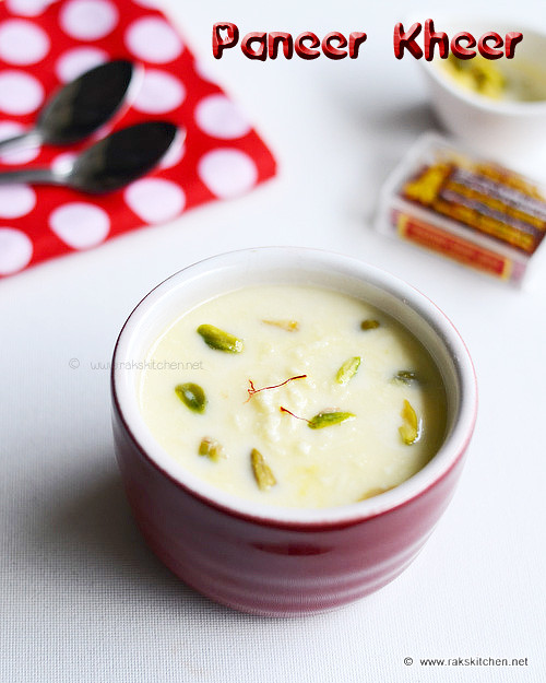Paneer kheer recipe Easy Indian desserts Raks Kitchen Indian