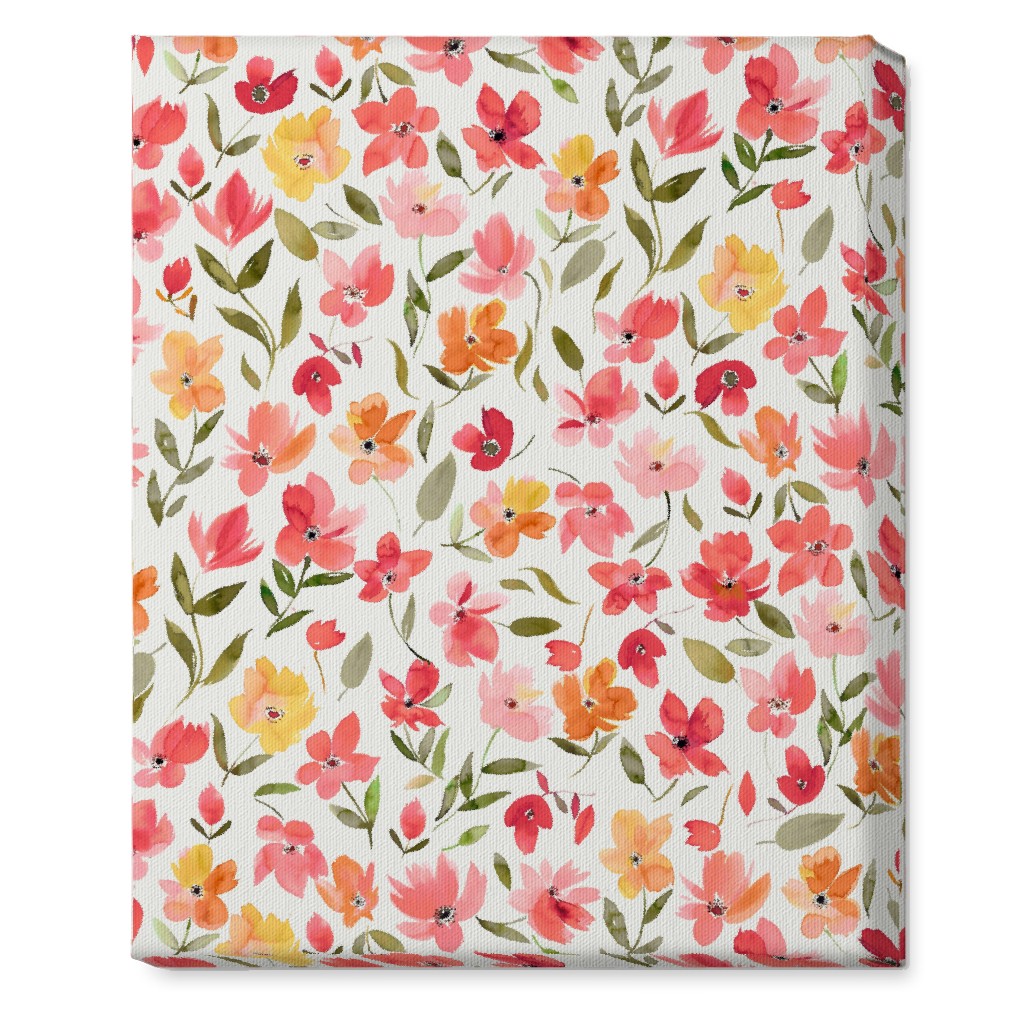 Fresh Flowers Watercolor Pink and Yellow Wall Art Shutterfly