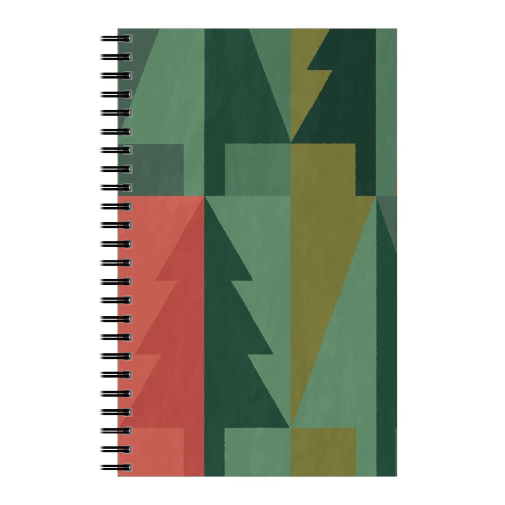 Geometric Forest Red and Green Notebook Shutterfly