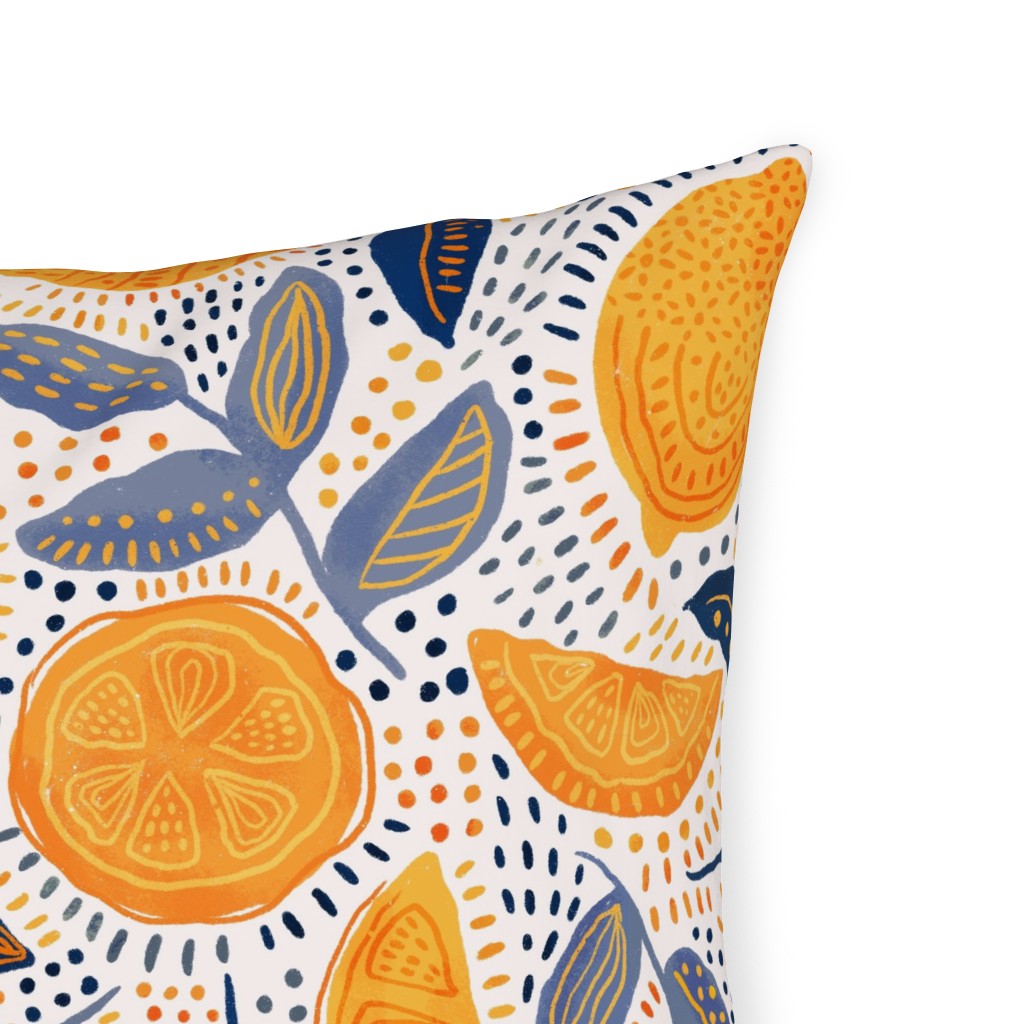 Give Me Those Lemons Blue and Yellow Outdoor Pillow Shutterfly