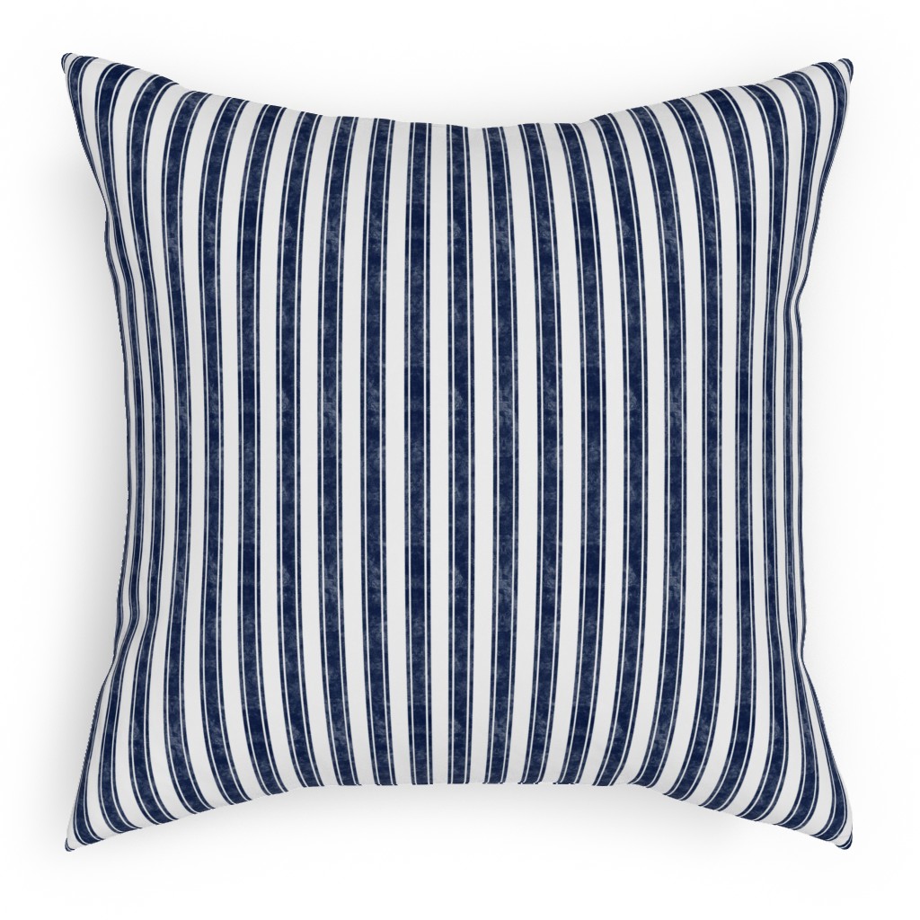 Vertical French Ticking Textured Pinstripes in Dark Midnight Navy and