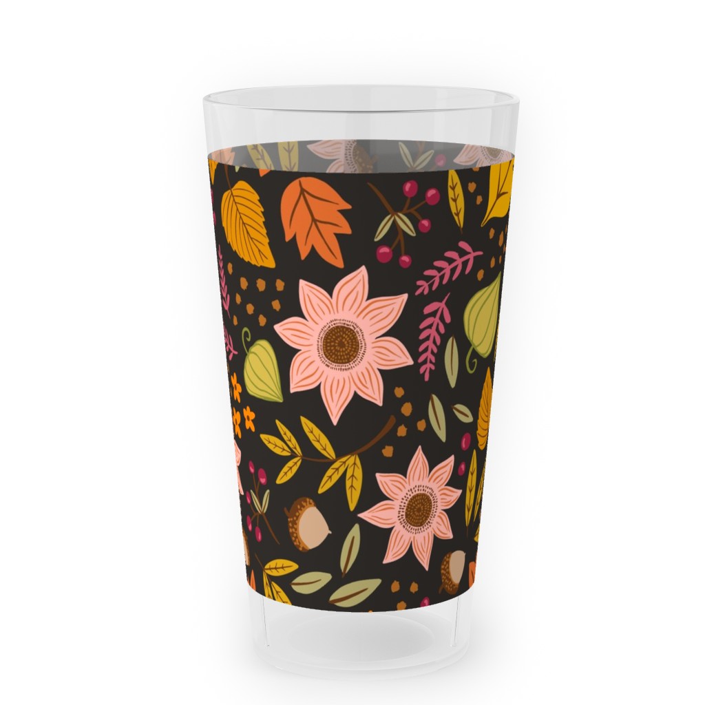 Autumn Floral Dark Outdoor Pint Glass Shutterfly