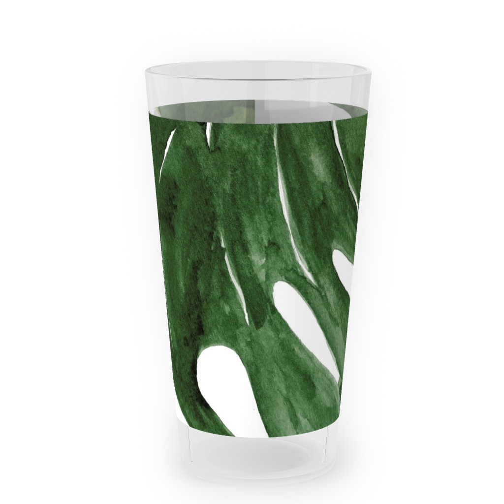 Monstera Tropical Leaves Green Outdoor Pint Glass Shutterfly