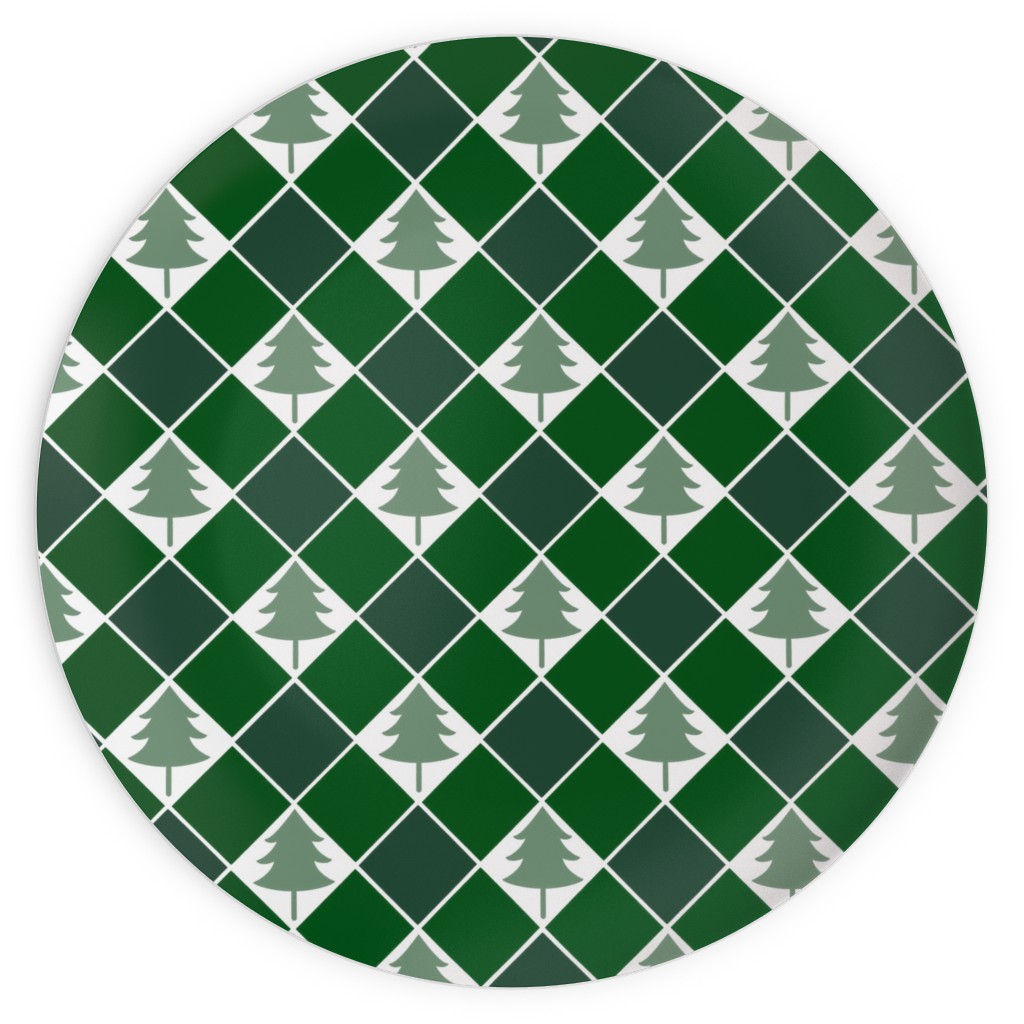 Christmas Tree Checkers Green Plates Shutterfly