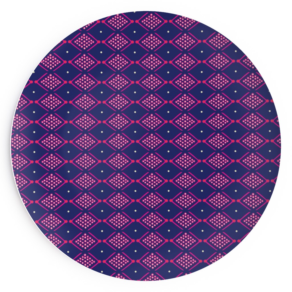 Tribal Geometric Navy and Purple Salad Plate Shutterfly