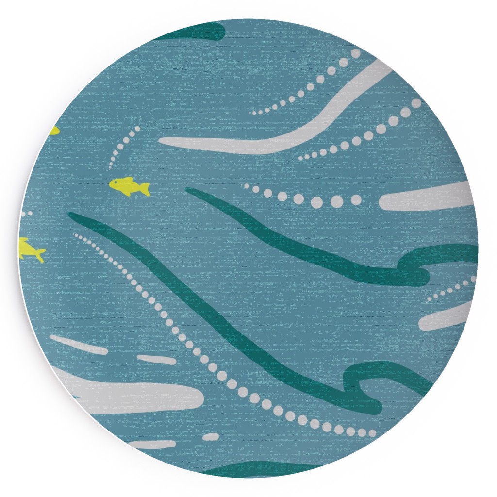 Mid Century Fish and Waves Salad Plate Shutterfly