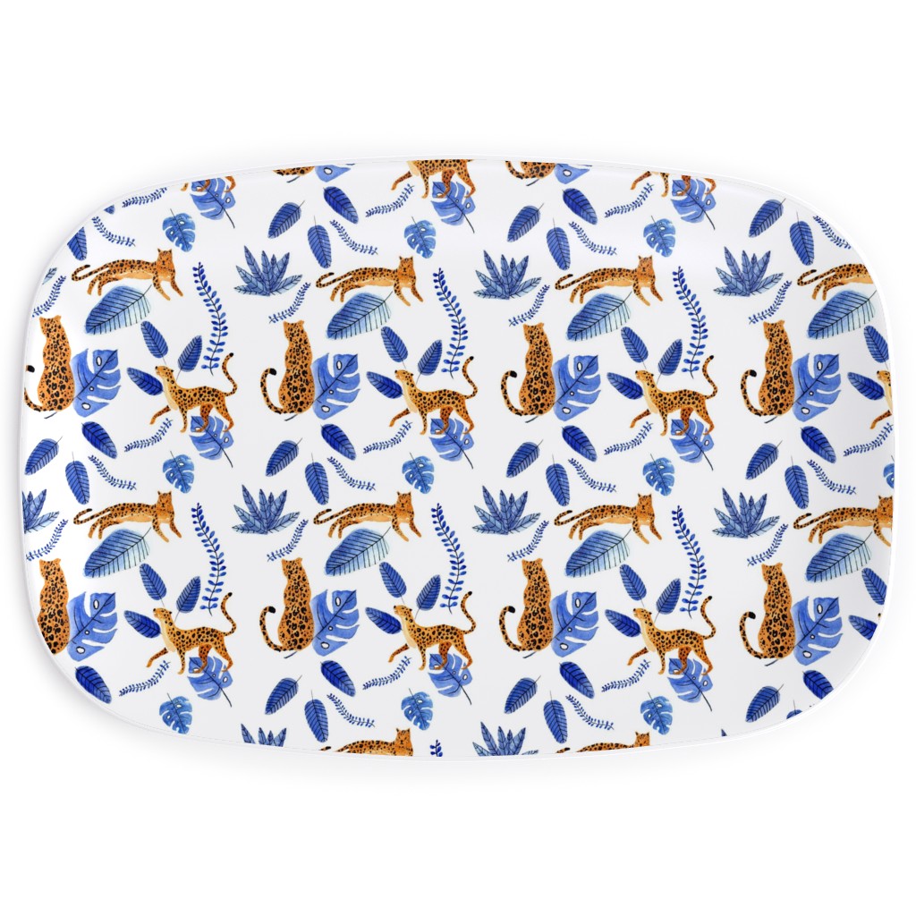 Leopard Tropical Exotic Blue Serving Platter Shutterfly