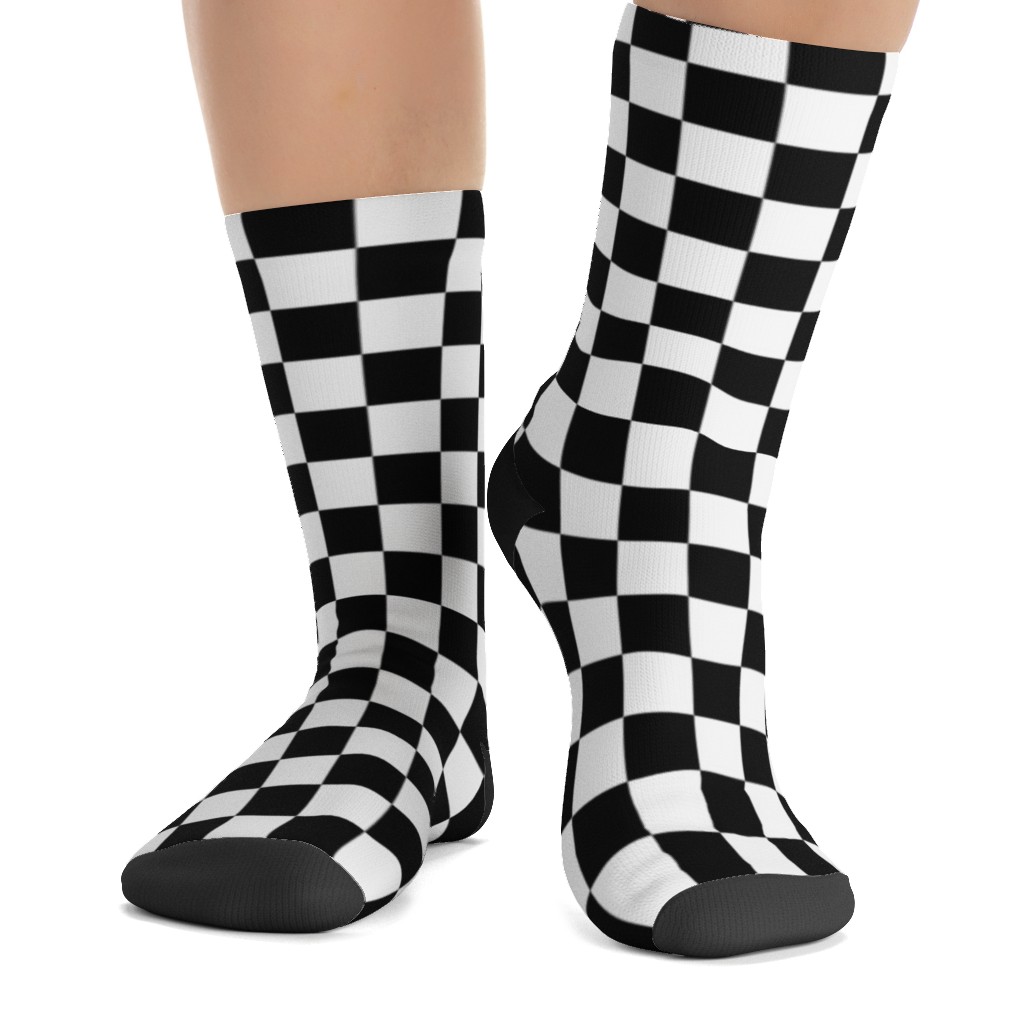 Checker Black and White Custom Socks Shutterfly