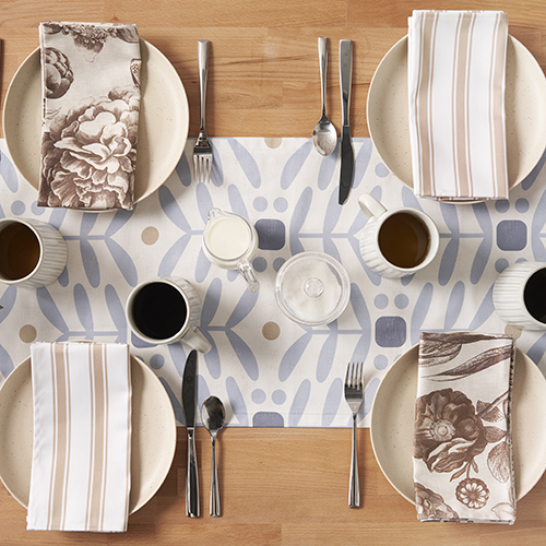 Ikat Gray and White Table Runner Shutterfly