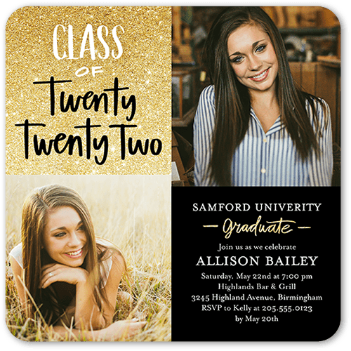 Glistening Grad 5x5 Graduation Party Invitation Shutterfly