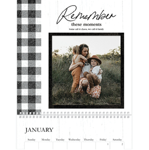 Black And White Rustic Calendar Wall Calendar Shutterfly
