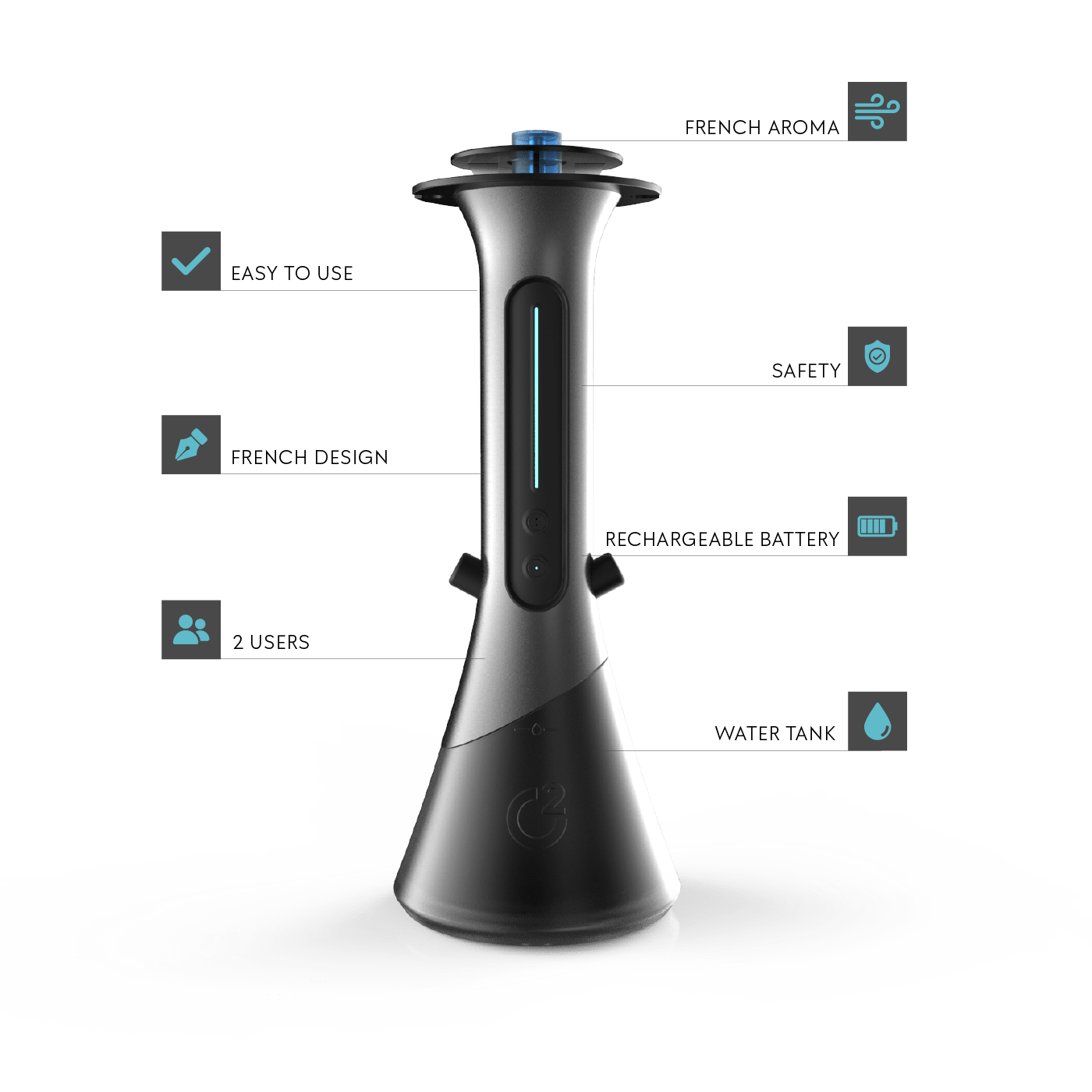 C2 Smoke C2 Hookah Best Electronic Premium Hookah