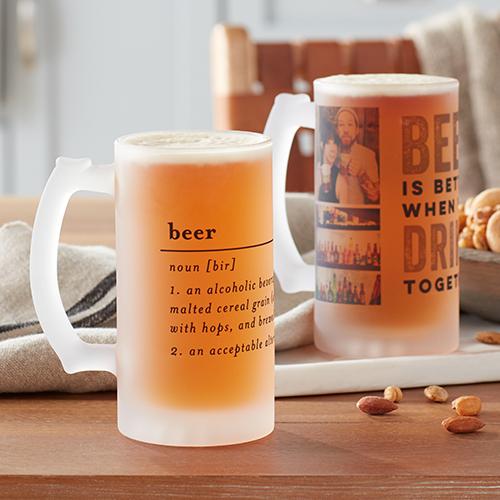 Steins Handled Beer Stein 22oz Glass Stein Dad Noun Personalized Gift