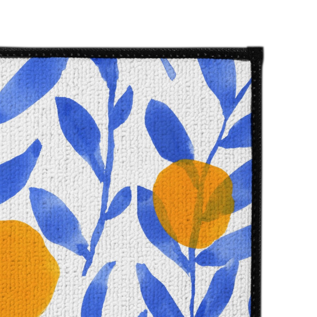 Modern Lemons Block Blue and Orange Door Mat Shutterfly