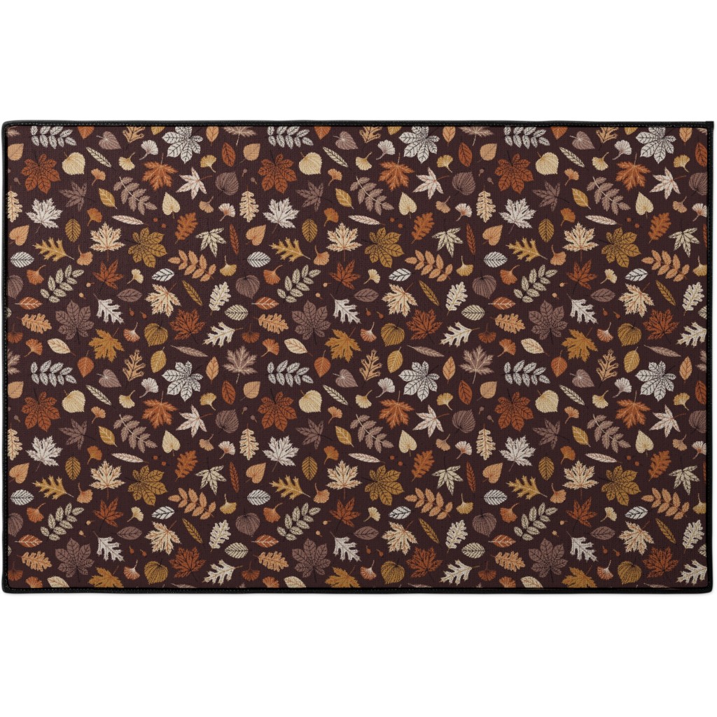 Fall Time Leaves Brown Door Mat Shutterfly