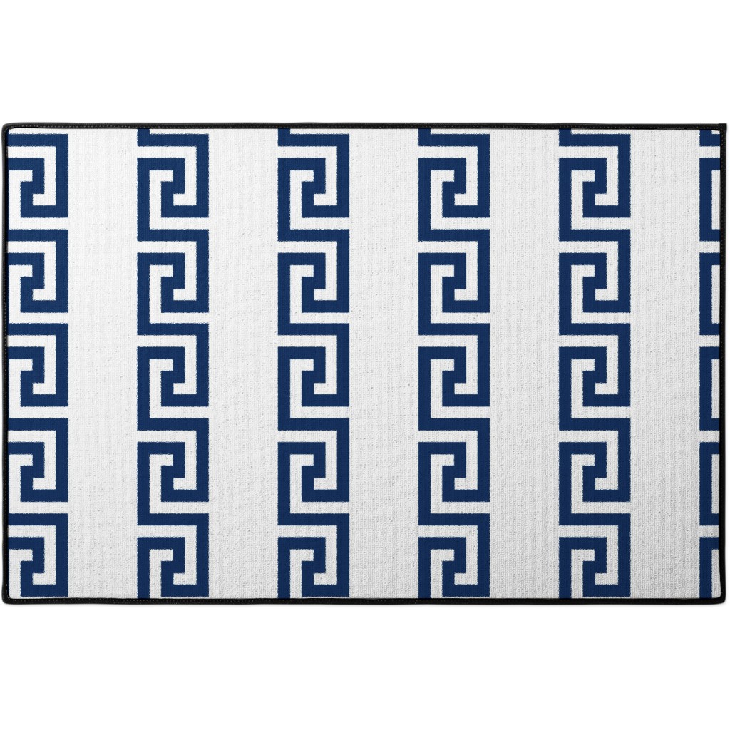 Greek Key Navy Door Mat Shutterfly