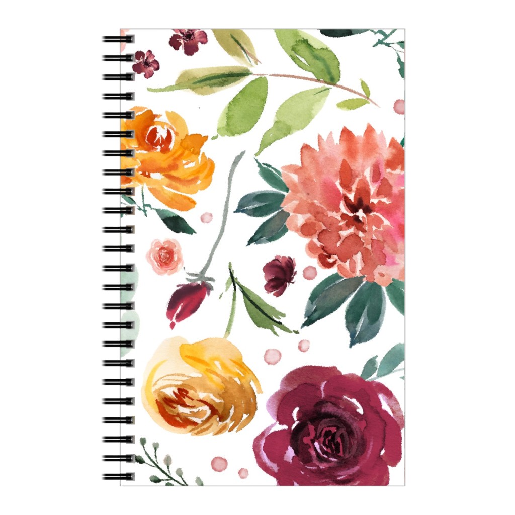 Orange Burgandy Floral Notebook Shutterfly