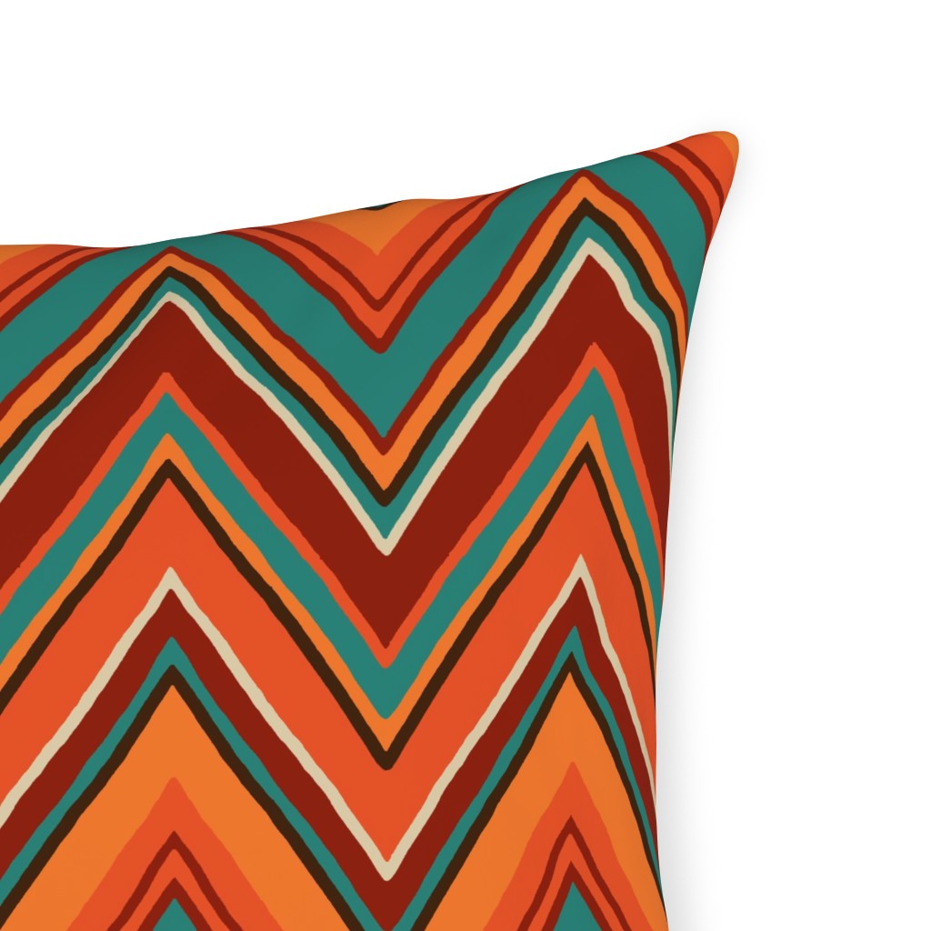 Chevron Orange and Teal Outdoor Pillow Shutterfly