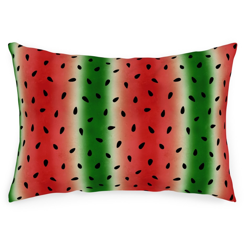 Watermelon Stripes Distressed Red and Green Outdoor Pillow Shutterfly