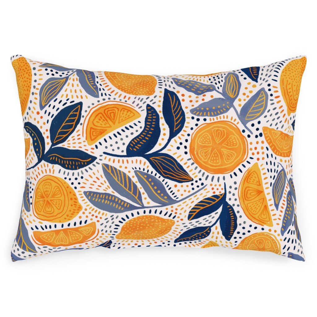 Give Me Those Lemons Blue and Yellow Outdoor Pillow Shutterfly