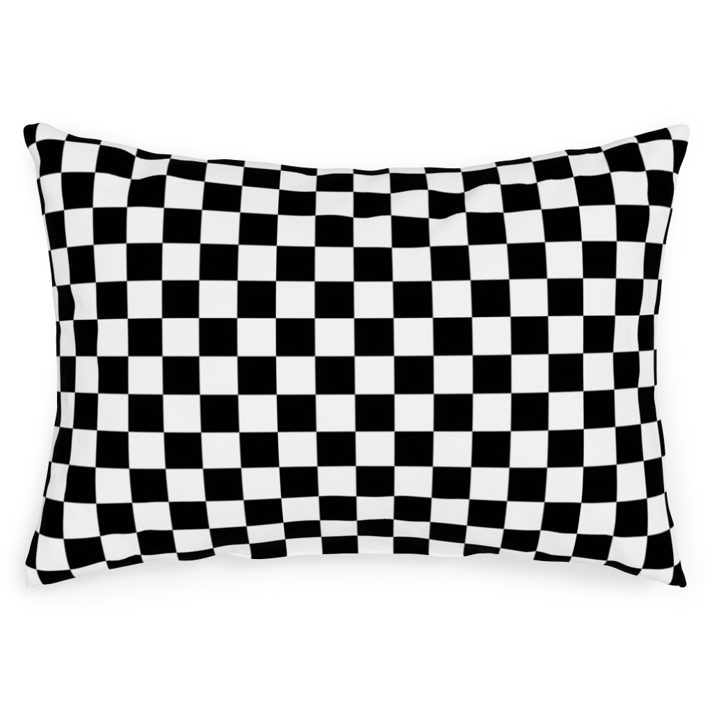 Checker Black and White Outdoor Pillow Shutterfly