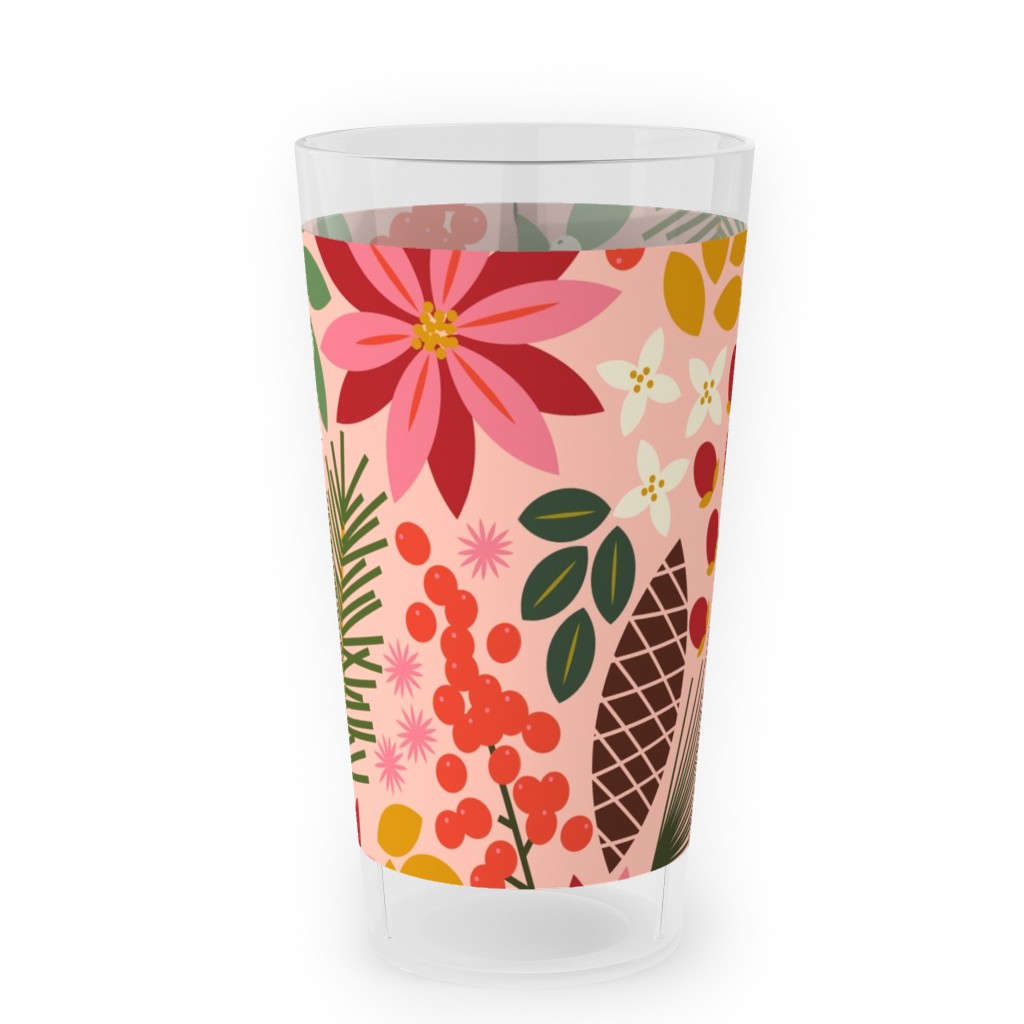 Pinecones and Berries Pink Outdoor Pint Glass Shutterfly