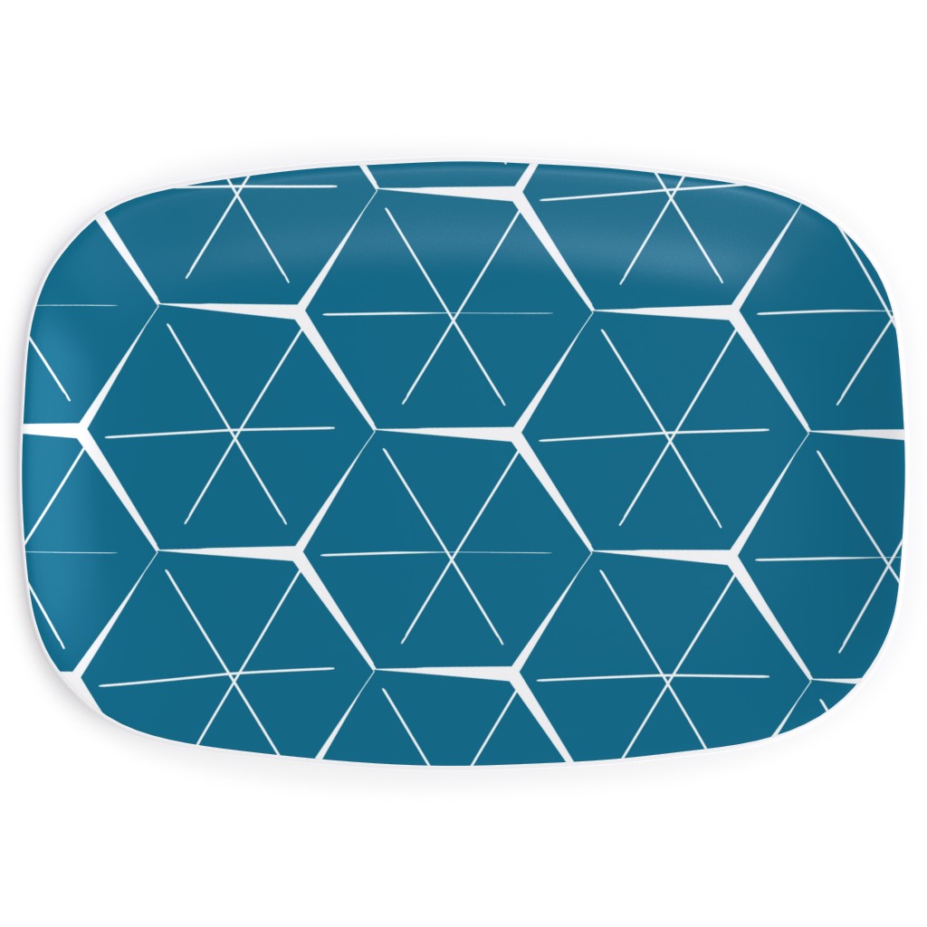 Hexagons Blue Serving Platter Shutterfly