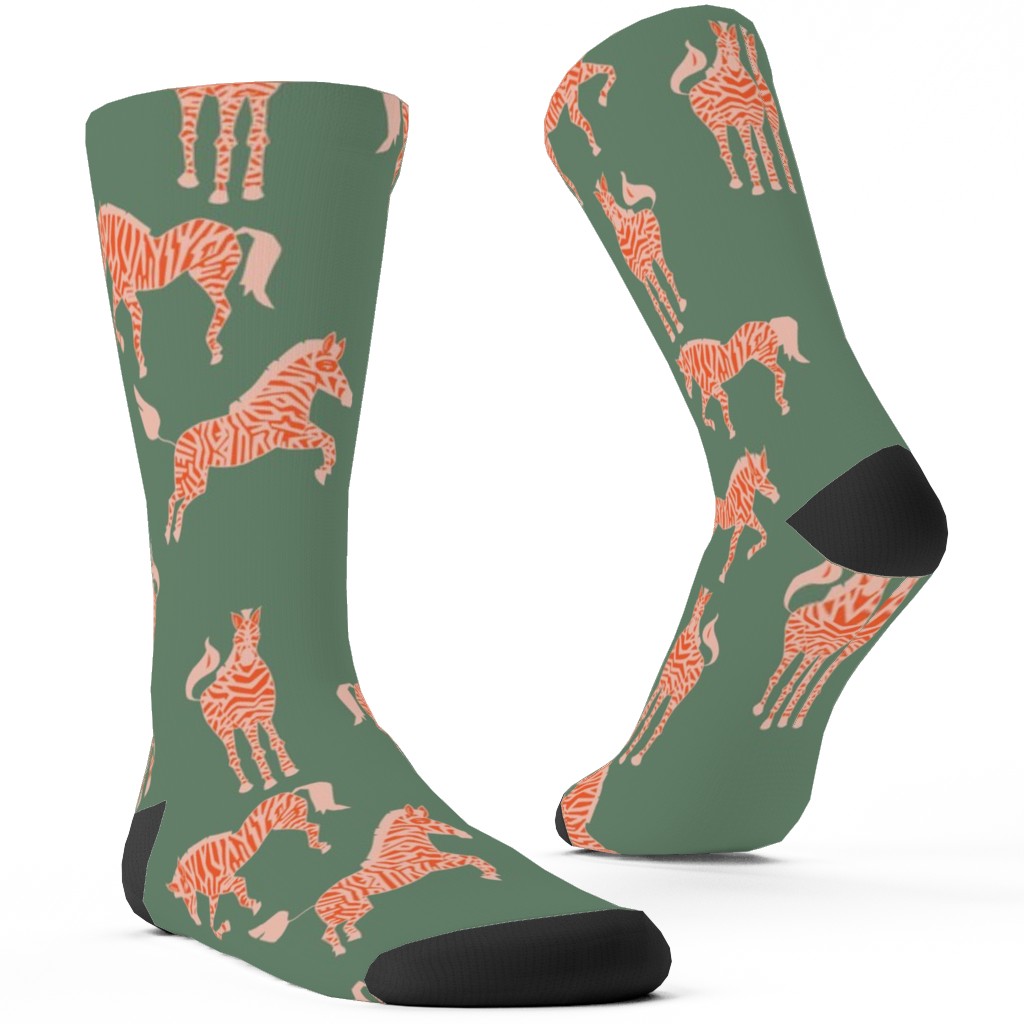Zebra Green and Pink Custom Socks Shutterfly