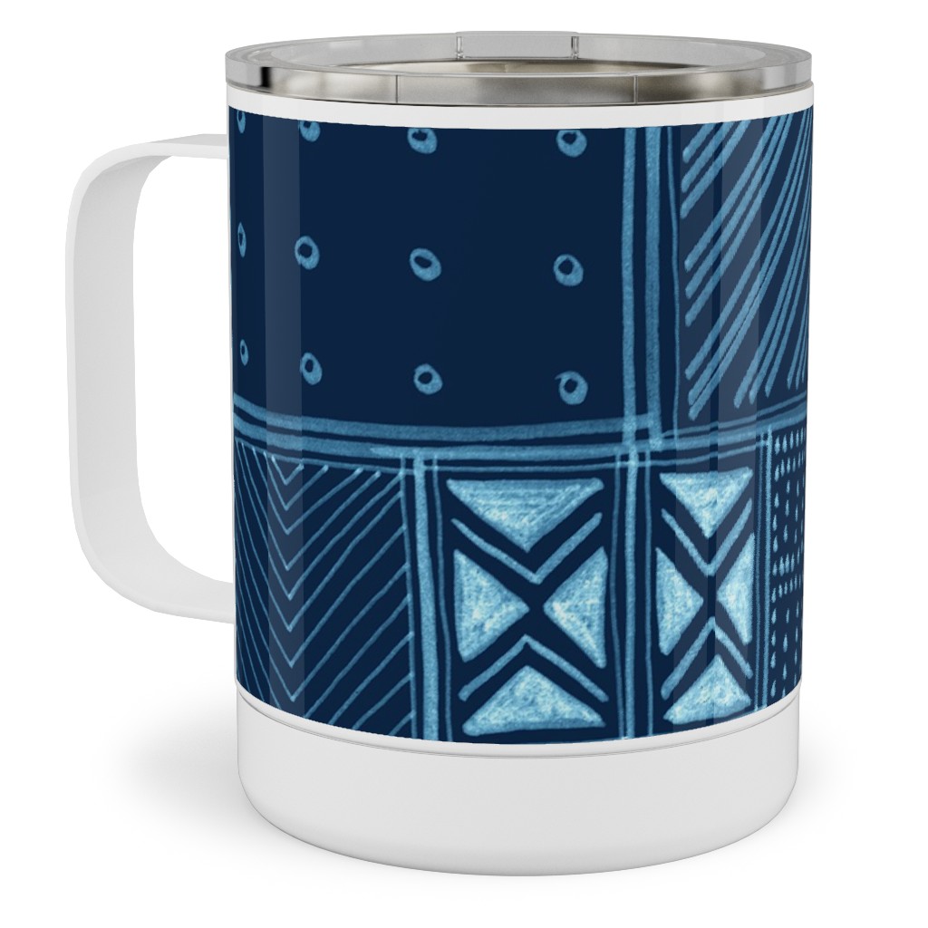 African Tribal Mud Cloth Indigo Stainless Steel Mug Shutterfly