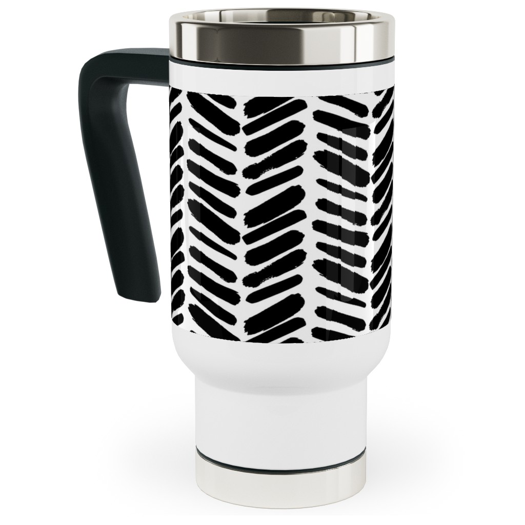 Brushstroke Chevrons Travel Mug with Handle Shutterfly