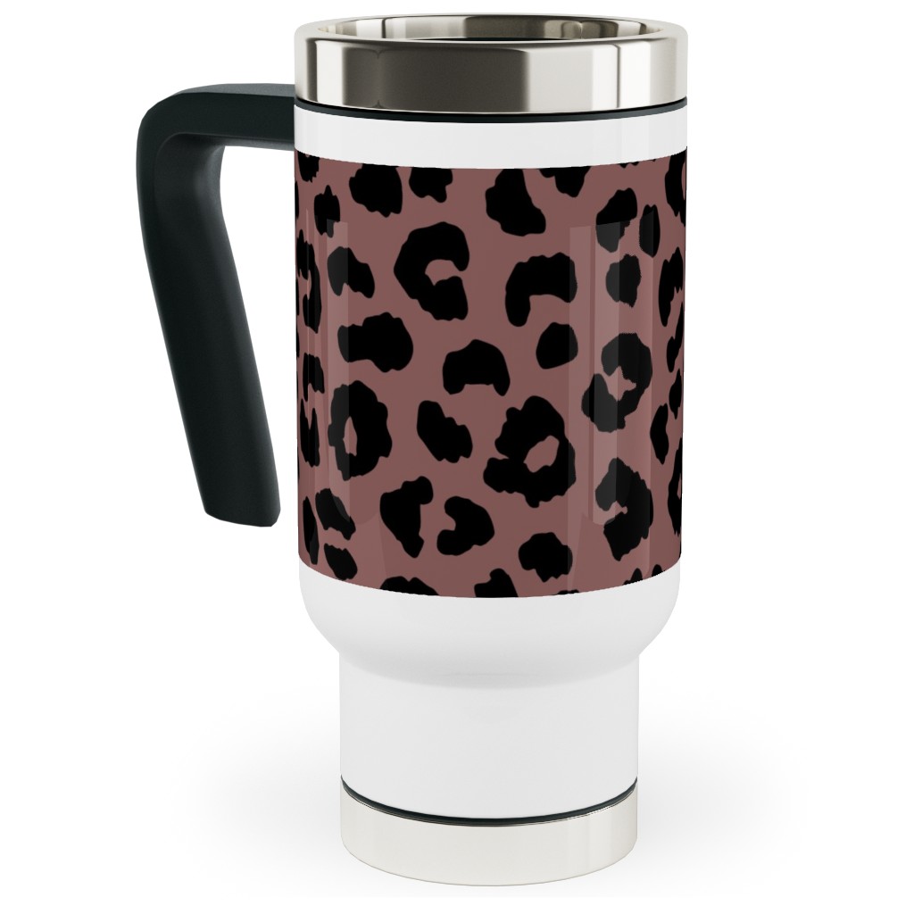 Leopard Pale Mauve Travel Mug with Handle Shutterfly