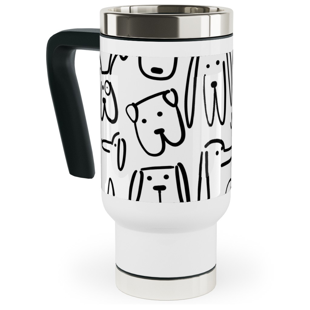 Playful Pups Black and White Travel Mug with Handle Shutterfly