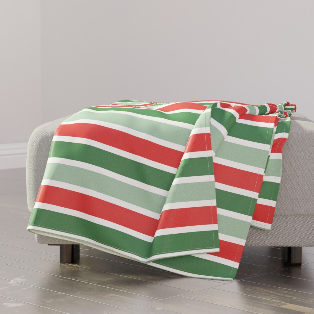 Cozy Christmas Stripe Red and Green Blanket Shutterfly