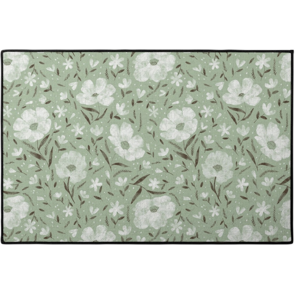 Charlotte Floral Sage Door Mat Shutterfly