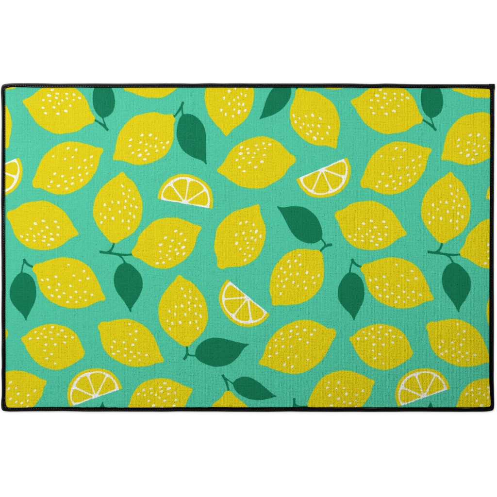 Summer Lemons Mint Door Mat Shutterfly