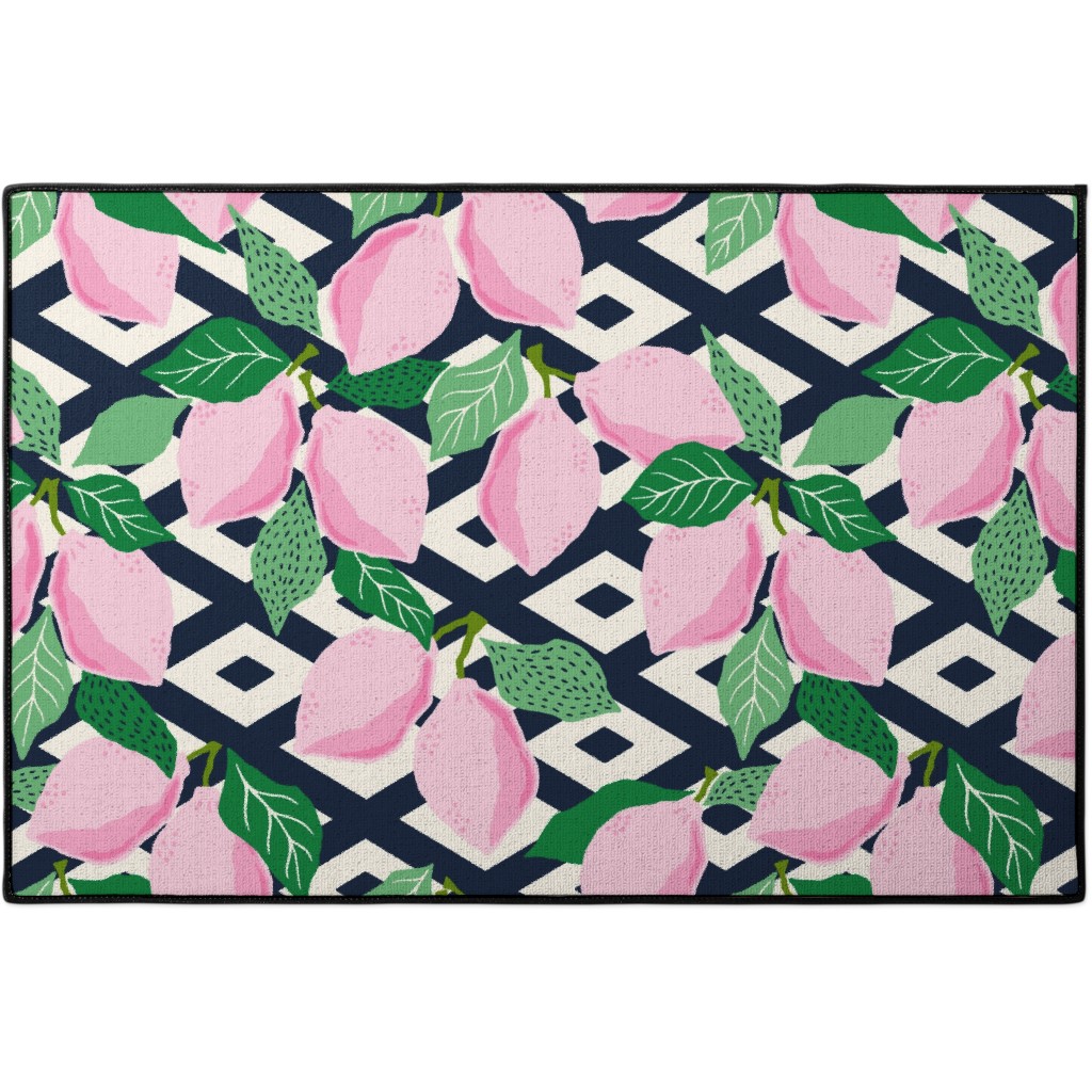 Papercut Lemons Pink Door Mat Shutterfly