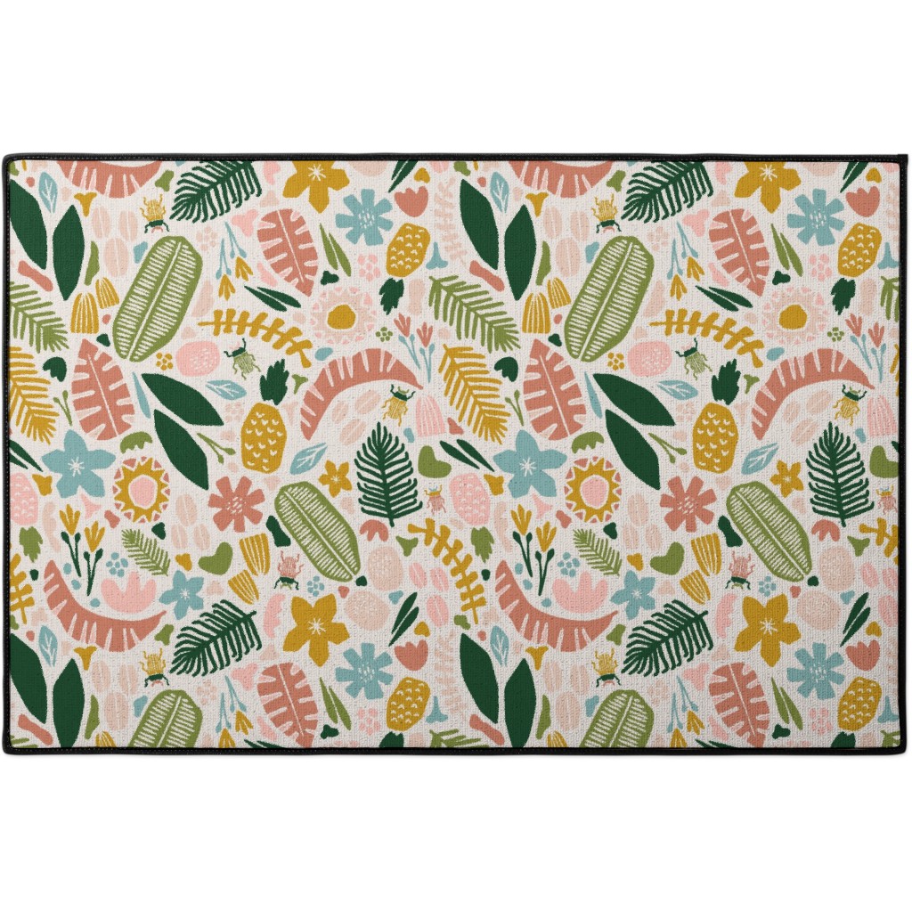 Tropical Adventure Woodcut Multi Door Mat Shutterfly