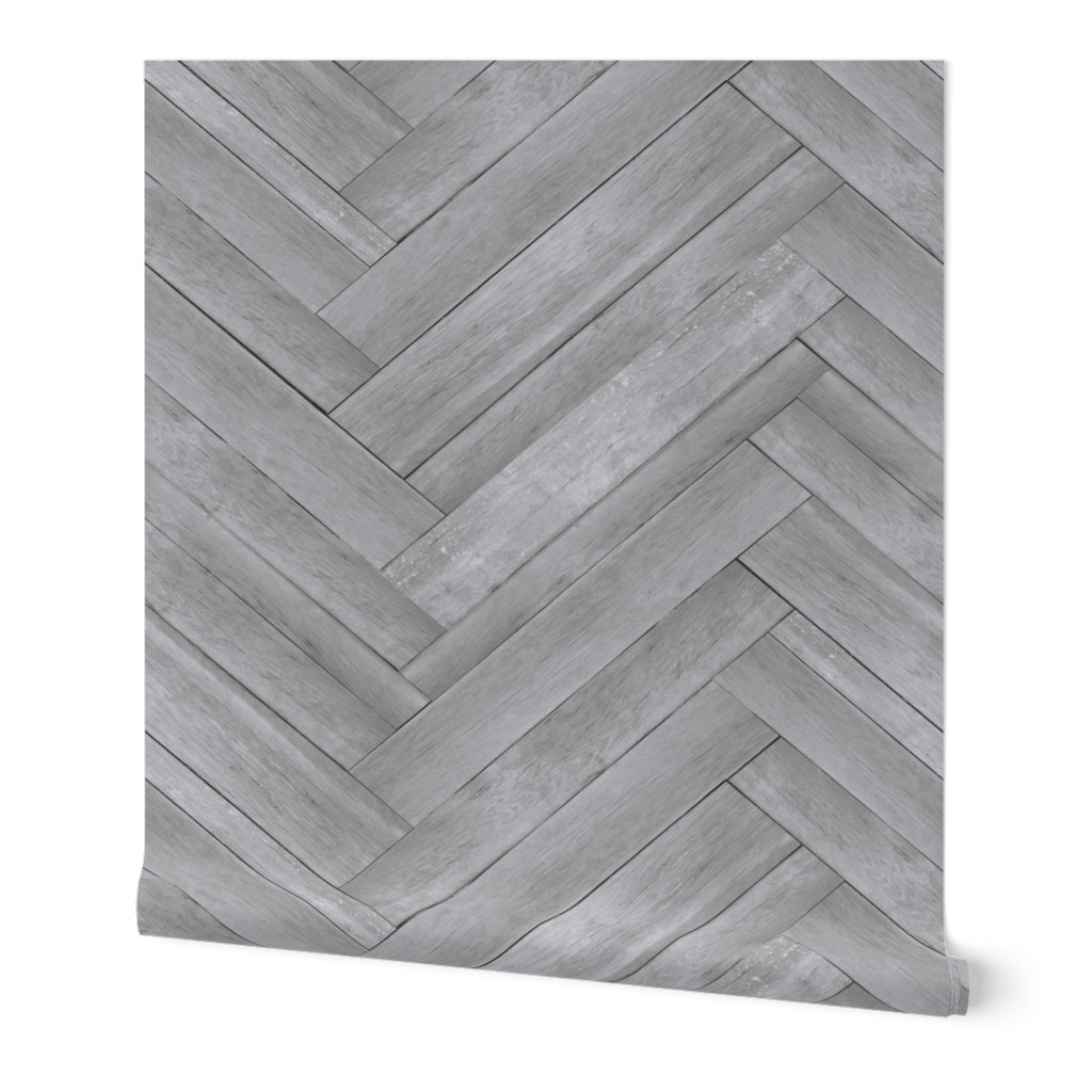 Herringbone Wood Panels Light Grey Wallpaper Shutterfly