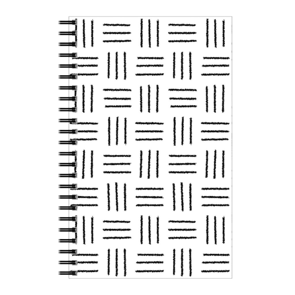 Mudcloth Basket Weave Black on White Notebook Shutterfly