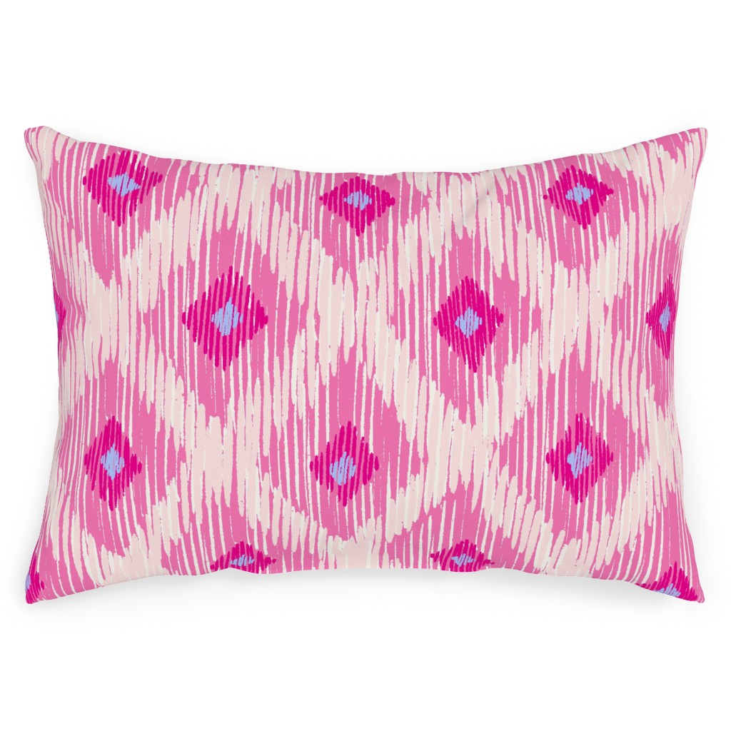 Ikat Pink With Blue Outdoor Pillow Shutterfly