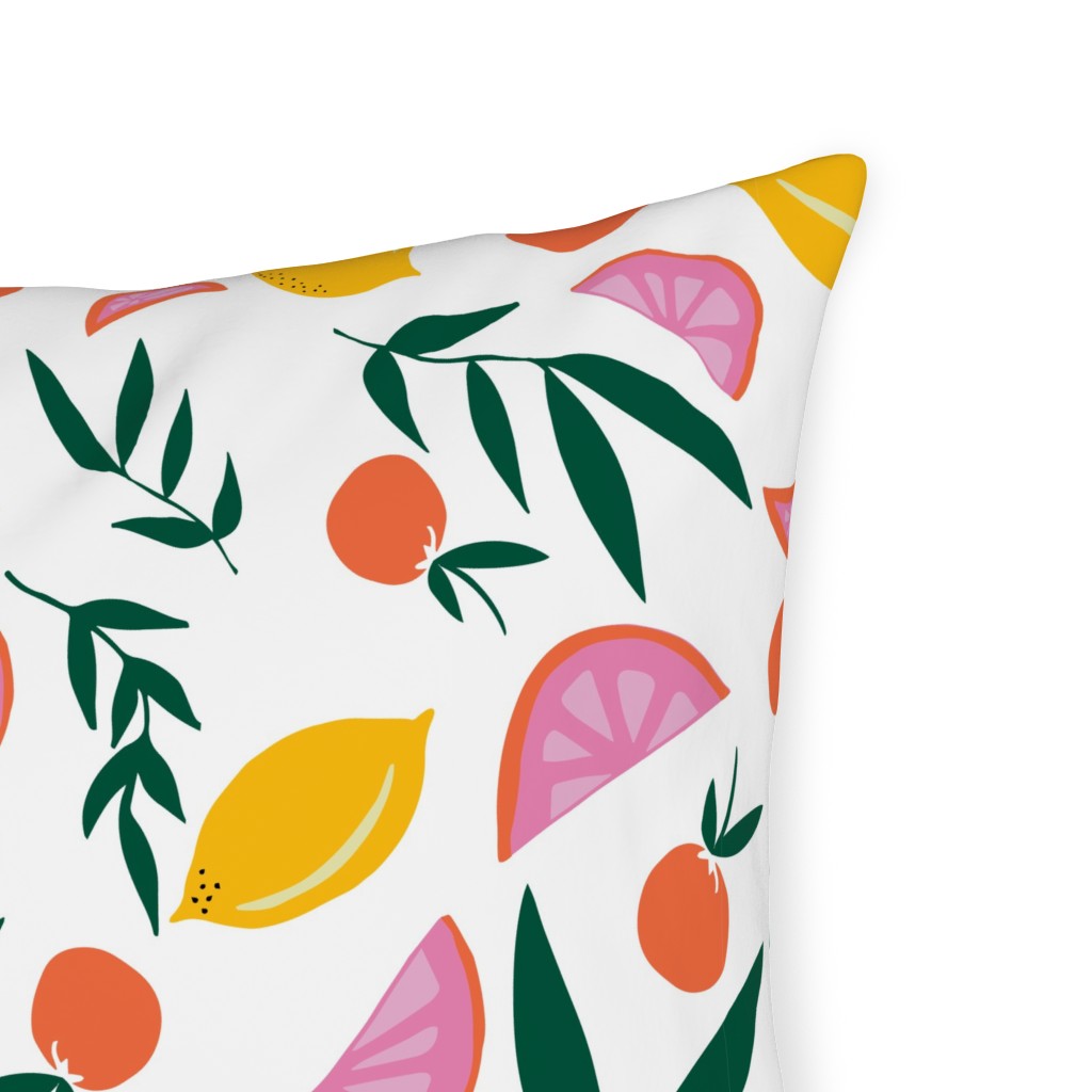 Citrus Grove Pink and Yellow Outdoor Pillow Shutterfly